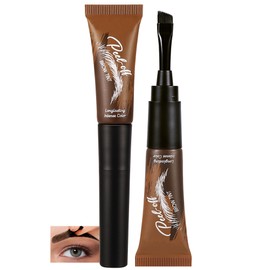 Tattoo Eyebrow Gel Easy Peel Off, 2 Pcs Taupe Waterproof Transfer-proof Brow Tinted Stain, Professional Eye Brow Tinting Cream Last Up to 3 Days, Eyebrow Dye Makeup Gifts Set with Brush for Women#03