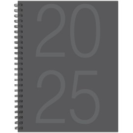 Willow Creek Press Charcoal 2025 Softcover Spiral-Bound Weekly Planner (6.5" x 8.5")