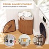 Giantex Corner Laundry Hamper with Lid, 58 L Bamboo Laundry