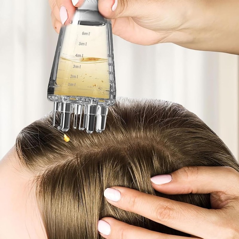 POFET Applicator Hair Bottle Head Oil Roller Ball Massage Comb