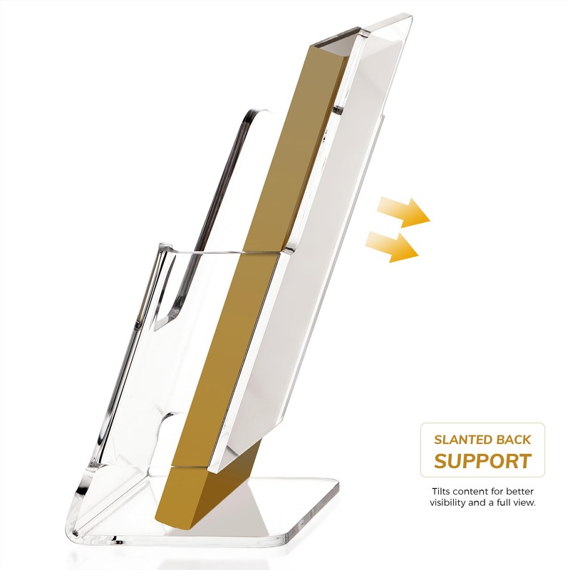Acrylic Brochure Holder 4x9 Inch,Clear Pamphlet Holder Display Stand for