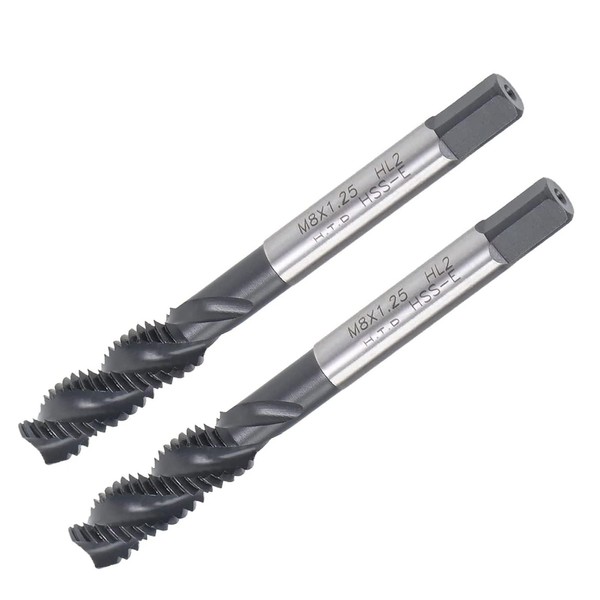 TA-VIGOR M8 x 1.25mm Spiral Flute Thread Tap, Metric Machine