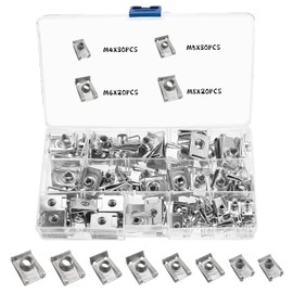 100 Stück Blechmutter, M4 M5 M6 M8 Edelstahl U-Typ Blechmuttern Sortiment Set Gewinde Clip Mutter Schnappmutter Set für Kfz Karosserieschrauben Muttern mit Aufbewahrungsbox