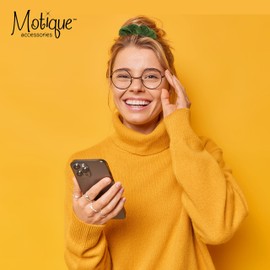 Green Jumbo Shimmer Scrunchie Hair Tie - Set of 2