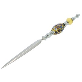 Glass Of Venice Murano Glass Letter Opener - Gold Millefiori Olive