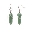 Joseph Brothers Natural Aventurine Wire Wrapped Point Crystal Earrings for
