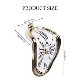 Tinsellns Melting Clock, Surrealistic Salvador Dali Inspired Table Shelf Desk Watch for Decorative Home Office Creative Gift, Gold (11298)