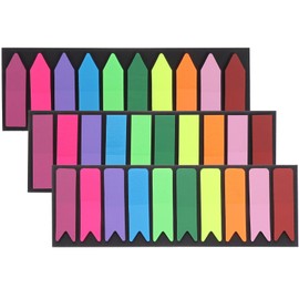 Operitacx 3 Sets Guided Reading Tools Colored Tabs Note Page Tabs Assorted Color Tabs Stickers Transparent Sticky Notes Note Reading Strips Portable Highlight Strips Short Hair Label Books