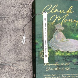 Generic ""Carpe Diem, Seize The Day"" Inspirational Stainless Steel Bookmark - Elegant and Motivational Gift for Friends, Family, Students, and Book Lovers - Beautiful Gift Box Included, Silver-white