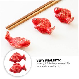 KICHOUSE 2pcs Red Goldfish Shaped Chopstick Rests Decorative Tableware Accessory for Home and Restaurant Use Cute and Functional Dining Support for Friends and Loved Ones
