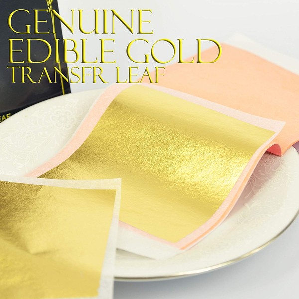 Edible Genuine Gold Leaf Sheets - by Barnabas Blattgold - 3.1 inches Booklet of 10 Sheets - Transfer Patent Leaf