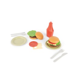 Dantoy: BIO Burger - 19 Piece Play Food Playset, Plates & Utensils, Pretend Cooking, Realistic Kitchen Toys, Recycled Plastic, Kids & Toddlers Age 2+