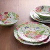UPware 16 Piece Rose Garden Melamine Dinnerware Sets, Outdoor Dishes