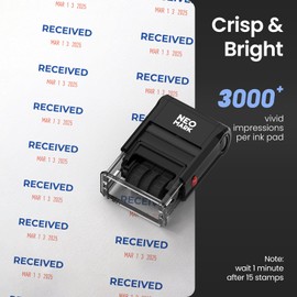 NEO MARK Self-Inking Received Date Stamp, 12-Year Adjustable Dater