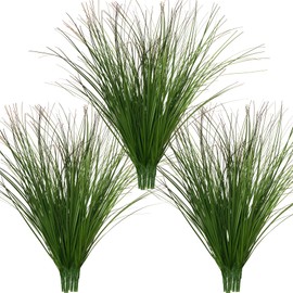 Ttranewsoo Artificial Grass,Fake Grass Artificial Shrubs Wheat Grass Greenery,Fake Grass Decor Artificial Plants Ornamental Grass Outdoor Fake Grass Green Leaves for Decoration(24PCS)