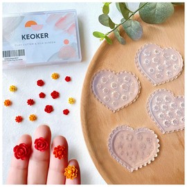 KEOKER Flower Polymer Clay Molds - 4 Pcs Daisy Miniature Clay Molds, Polymer Clay Molds for Polymer Clay Earrings Decoration (Mini Flower)