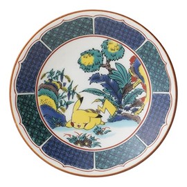 Kaneshotouki 139190 Pokémon Dish, Small Plate, Plate, Approx. 4.7 inches (12 cm), Kutani Ware Small Crest Flower Diagram, Made in Japan