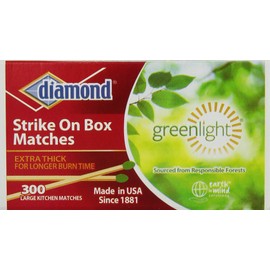 Diamond Greenlight Strike on Box Kitchen Matches, 300-Count