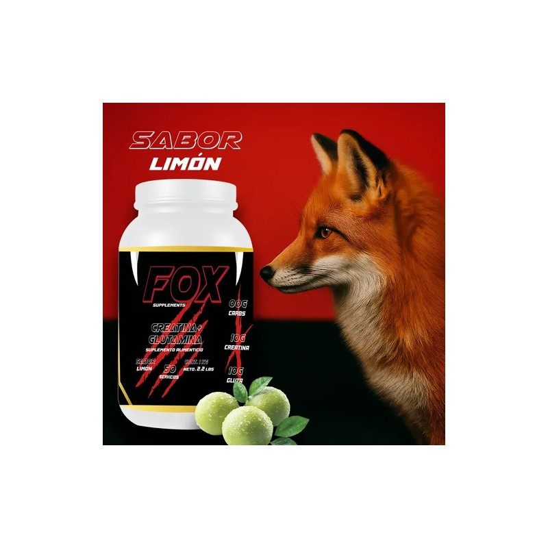 Suplemento Creatina + Glutamina Fox Pre Entreno 1kg 50servis