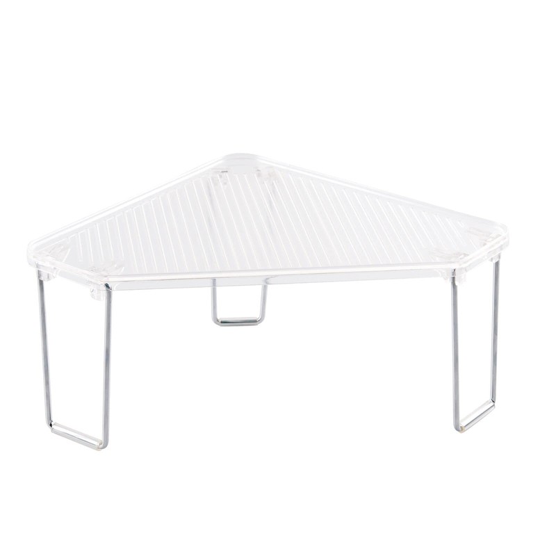 mDesign Plastic/Steel Corner Stackable Rack, Storage Organizer Shelf for Bathroom,