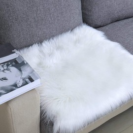 Qinglou Faux Sheepskin Rug (60 x 90 cm) Living Room Bedroom Children's Room / Faux Bed Rug or Mat for Chair Sofa, 45 x 45cm