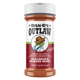 Dan-O's Outlaws Blackened Bloody Mary Seasoning, 9 oz Bottle, All Purpose Seasoning for Chicken, Seafood, Drinks, Veggies and More, Use this Spice Blend to Rim Glasses or Season Snacks