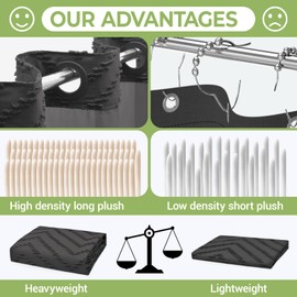 WONICY Extra Long No Hook Shower Curtain with Snap in Liner, Tufted Chevron Striped Shower Curtain Set for Bathroom, Boho Waterproof and Washable Shower Curtains, 71Wx86H, Charcoal Grey