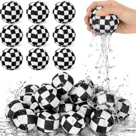 24 Pack Race Car Party Favors 2 Inch Checkered Water Ball for Kids Reusable Beach Ball Pool Party Favors for Racing Car Decorations