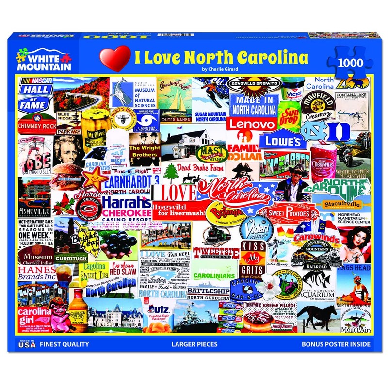 White Mountain - I Love North Carolina, 1000 Piece Jigsaw