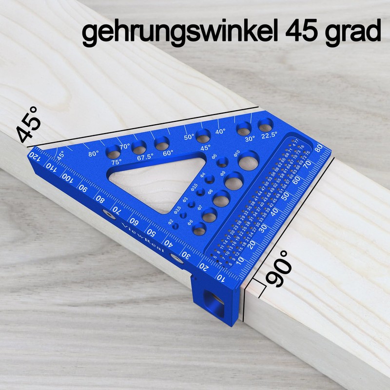 3D Mitre Angle Multifunctional 22.5-90 Angle Measure Aluminium Alloy High
