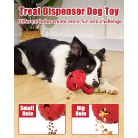 Dog Chew Toys for Aggressive Chewers, Rubber Treat Dispensing Stimulation Toy to Keep Them Busy, Durable Interactive Enrichment Puzzle Toy for Medium Large Breed Dogs
