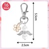 Foshird 16 Pezzi Portachiavi Angelo Custode Portachiavi Fiore Portafortuna Regalo