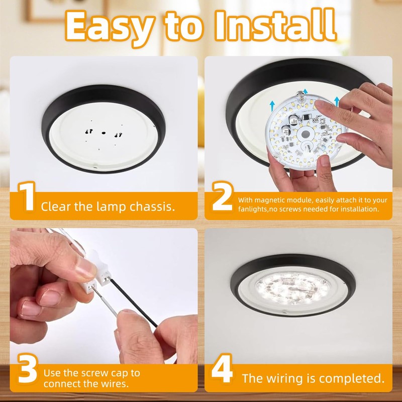 Flylin LED Retrofit Light Kit, 18W 120V Ceiling Light Replacement