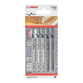 Bosch Hoja de calar Clean for wood 5 piezas T101D