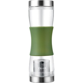 Mcmar AA0161 T-Go Water Bottle with Strainer, 16.9 fl oz (500 ml), Olive Green
