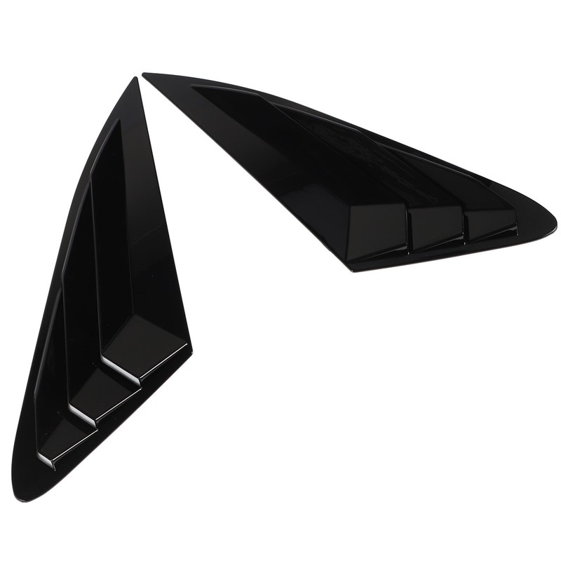 2PCS Rear Side Window Louver Gloss Black Sporty Look Scratch