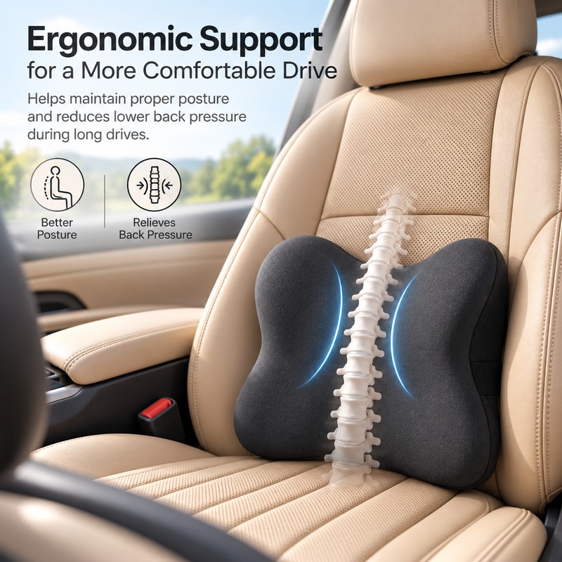 Premium Memory Foam Car Seat Cushion Set for Driving –