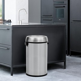 Garvee 17 Gallon Trash Can, Fingerprint-Proof Stainless Steel Swing Top Garbage Can, Heavy Duty Commercial Round Trash Bin with Swing Lid for Restaurant, Home, Office, Silver