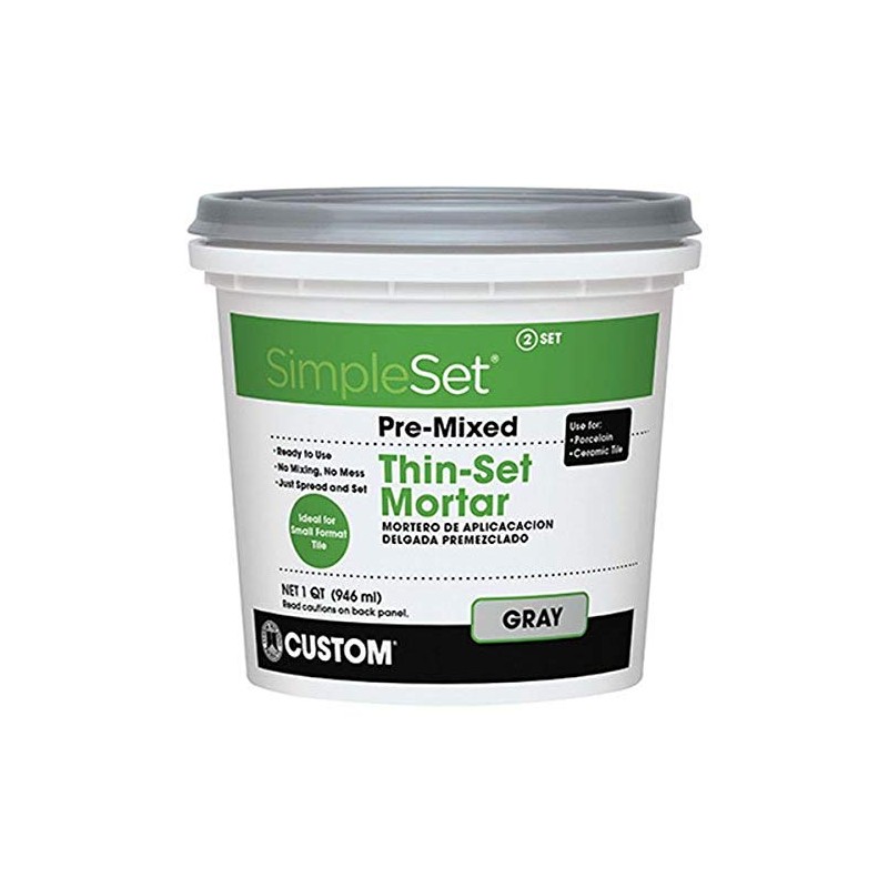 CUSTOM BLDG PRODUCTS SimpleSet Pre-Mixed Thin-Set Mortar 1 QT