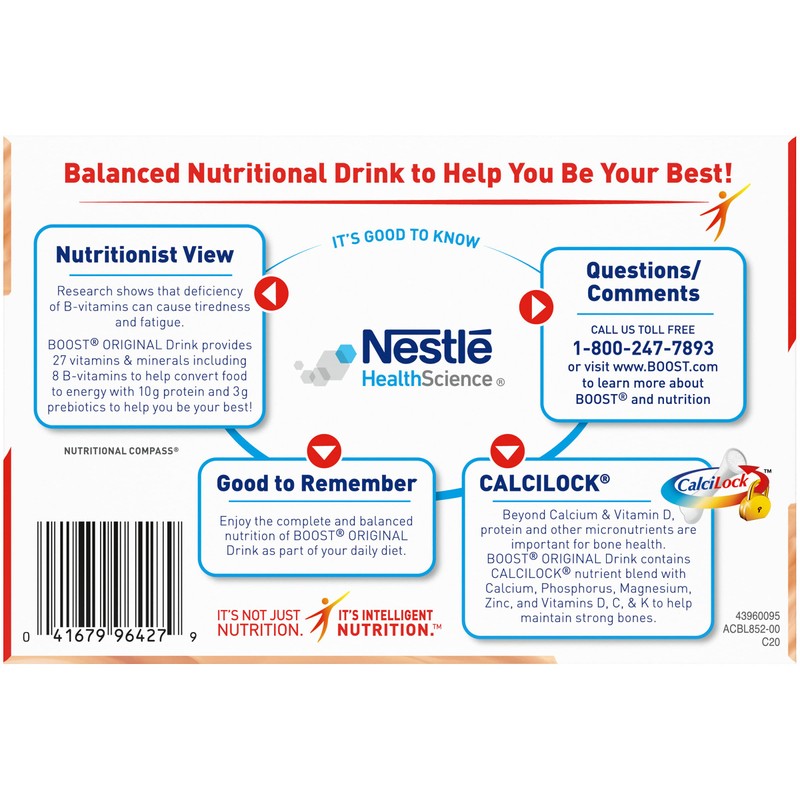Boost Original Balanced Nutritional Drink, Nutritional Energy with Protein, Vitamins