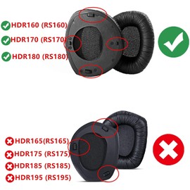 Adhiper RS ​​170 HDR 170 Replacement Ear Pads Compatible with RS160 RS170 RS180 HDR160 HDR170 HDR180 Headphones, Ear Pads Made of Soft, Wrinkle Leather and Memory Foam (Wrinkle Leather)