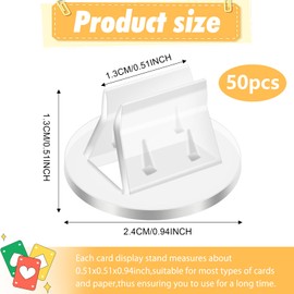 BLMHTWO 50 Pcs Card Stands Acrylic Card Stands Table Sign Holder Stand Card Display Place Cards Holders Table Menu Holders Small Clear Plastic Display Stands for Wedding Photos Memos Pictures Display