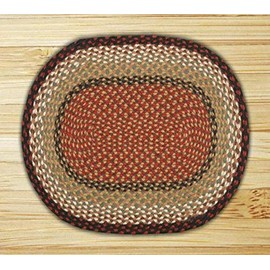 Earth Rugs Oval Area Rug, 4' x 6', Burgundy/Mustard