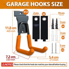 3-H Slat Wall Hooks 12 Pack 4.5 Inch, Slatwall Hooks U Shape,Slatwall Accessories Heavy Duty for Space Saving Used as Proslat Accessories(Orange）