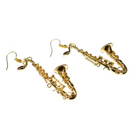 Miniblings Saxophone Saxophone Jazz Saxophonist Service Earrings Earrings + Box Sax