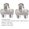 TUOLNK 2PCS BNC Male to Dual BNC Female 3-Way RF