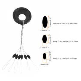 PATIKIL Pack of 300 Fishing Plugs 6-in-1 Sinking Oval Shape S Size for Fishing Line Black