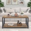 EXCEFUR Modern Coffee Table, Industrial Metal and Wood Living Room