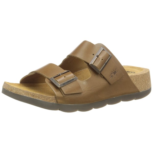 FLY London Womens CAJA721FLY Leather Camel Sandals 7.5-8 US