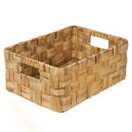 Vatima Jumbo Wicker Storage Basket, Large Hyacinth Organizer, 16.9x12.1x7.1H Inches - Ideal for Home Shelving and Pantry Storage